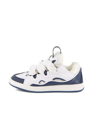 sneackers in cotone e pelle bianco LANVIN KIDS | N30357N68
